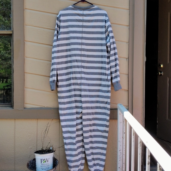 Men's XL Striped Long John PJs - Picture 2 of 2